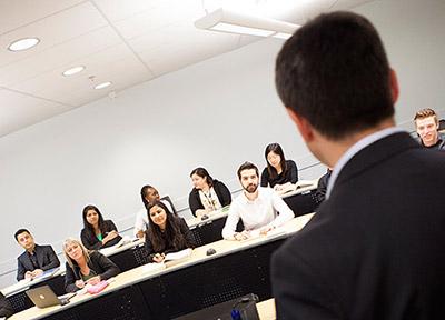 Instructor and students in class Professor and students in class